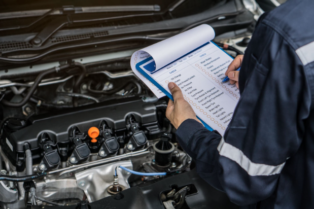 Fleet Manager going through checklist